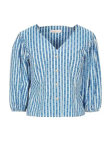 Bright blue Cotton twill Striped shirt