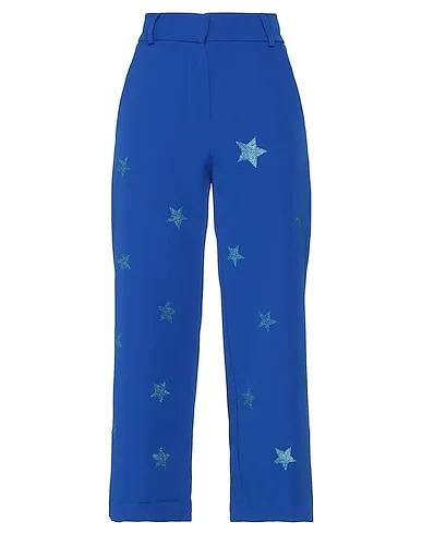 Bright blue Crêpe Casual pants