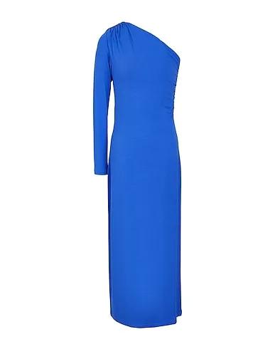 Bright blue Elegant dress VISCOSE ONE-SHOULDER L/SLEEVE MIDI DRESS
