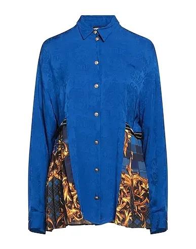Bright blue Jacquard Patterned shirts & blouses