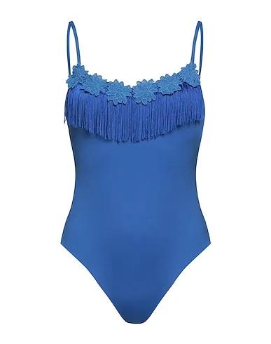 Bright blue Lace One-piece swimsuits