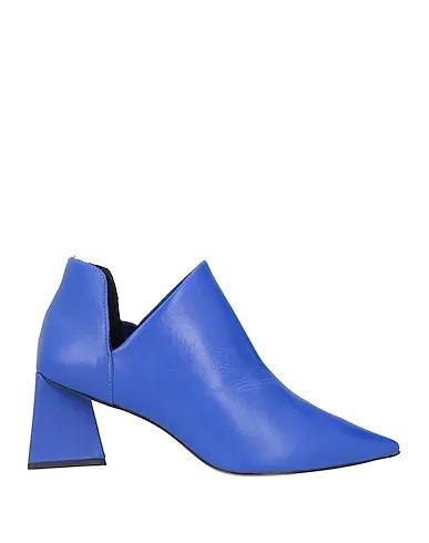 Bright blue Leather Ankle boot