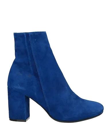 Bright blue Leather Ankle boot