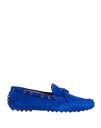 Bright blue Leather Loafers SUEDE DRIVING SHOES
