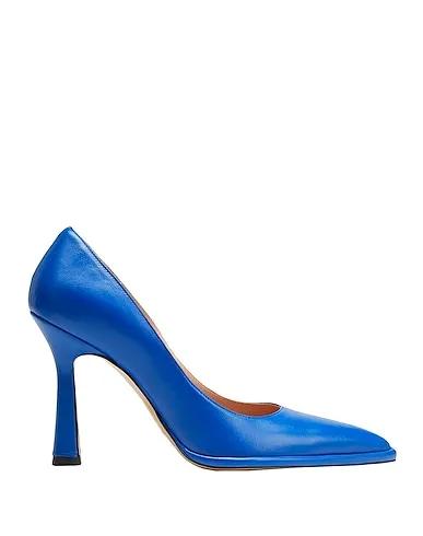 Bright blue Leather Pump LEATHER POINTED-TOE PUMPS
