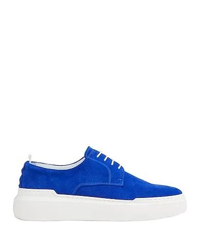 Bright blue Leather Sneakers SUEDE LEATHER LOW-TOP SNEAKER
