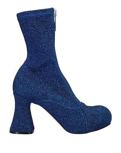 Bright blue Plain weave Ankle boot