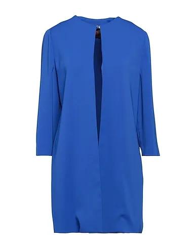 Bright blue Plain weave Full-length jacket