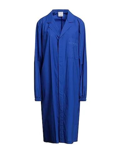Bright blue Plain weave Full-length jacket