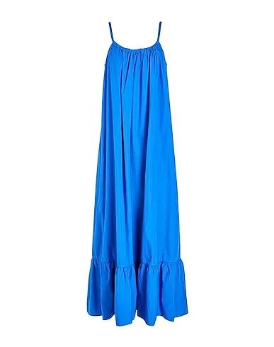 Bright blue Plain weave Long dress COTTON MAXI DRESS