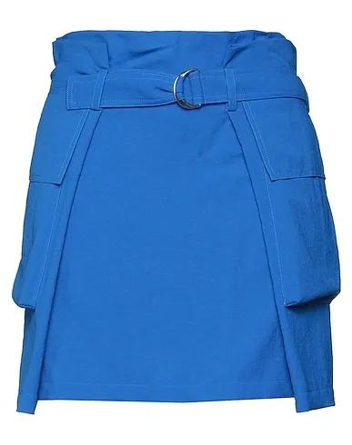 Bright blue Plain weave Mini skirt