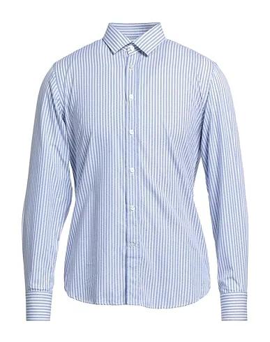 Bright blue Plain weave Patterned shirt