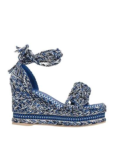 Bright blue Plain weave Sandals