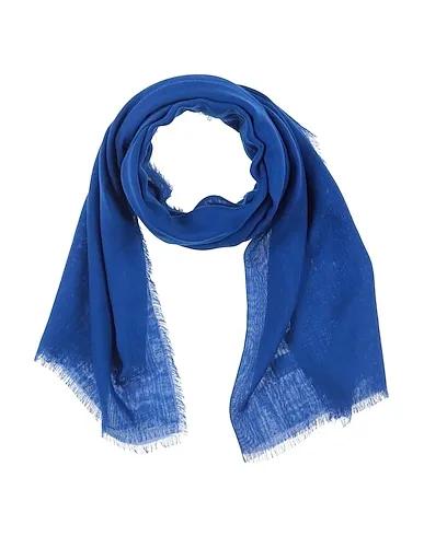 Bright blue Plain weave Scarves and foulards