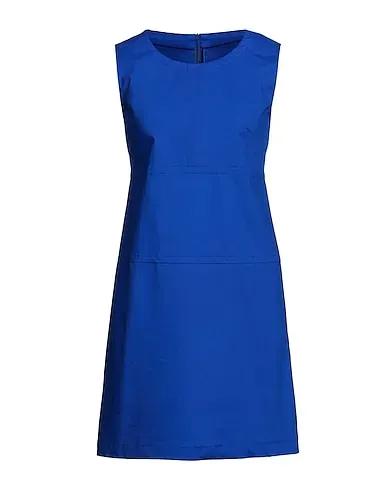 Bright blue Plain weave Short dress
