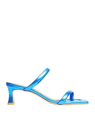 Bright blue Sandals LEATHER MID-HEELED SANDALS
