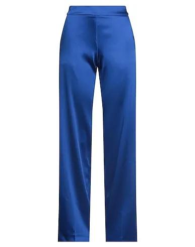 Bright blue Satin Casual pants