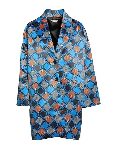 Bright blue Satin Full-length jacket