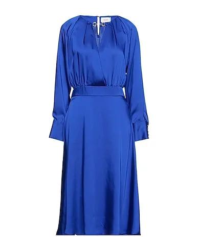 Bright blue Satin Midi dress