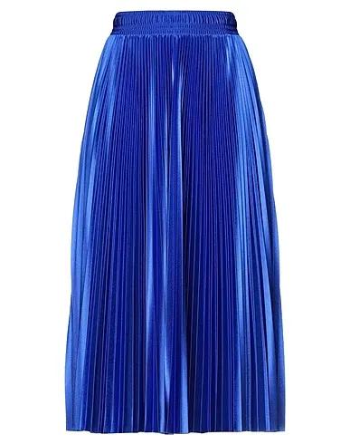Bright blue Satin Midi skirt