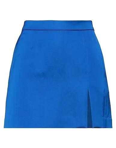 Bright blue Satin Mini skirt