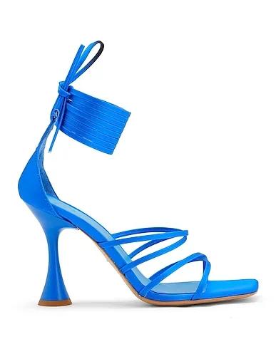 Bright blue Satin Sandals SATIN OVERLONG LACE-UP SANDALS
