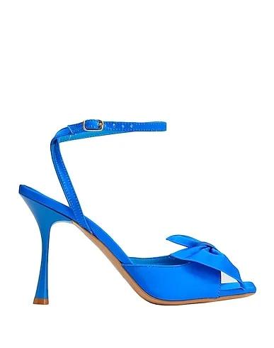 Bright blue Satin Sandals SATIN SLING-BACK W/ BOW
