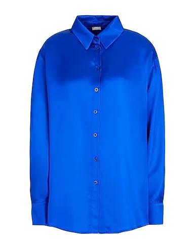Bright blue Solid color shirts & blouses VISCOSE ESSENTIAL LOOSE-FIT SHIRT
