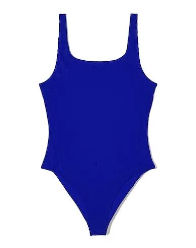 Bright blue Synthetic fabric One-piece swimsuits