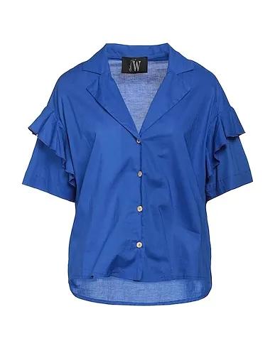 Bright blue Taffeta Solid color shirts & blouses