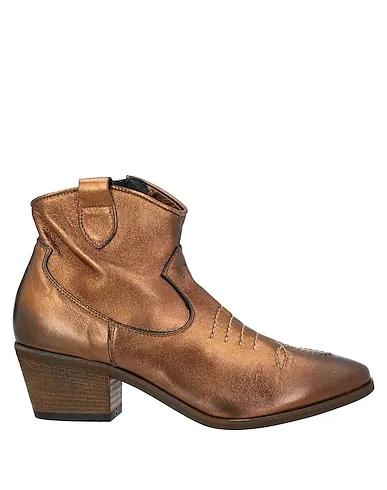 Bronze Leather Ankle boot