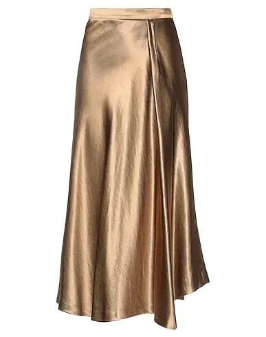 Bronze Satin Midi skirt
