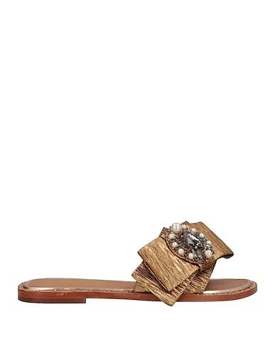 Bronze Taffeta Sandals