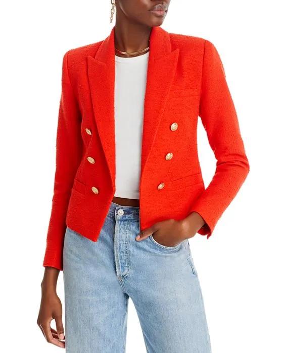 Brooke Double Breasted Cropped Tweed Blazer