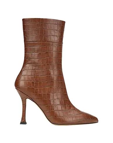 Brown Ankle boot CROC PRINTED LEATHER POINT-TOE ANKLE BOOT
