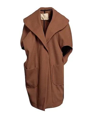 Brown Boiled wool Full-length jacket