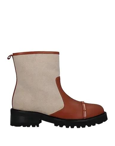 Brown Canvas Ankle boot