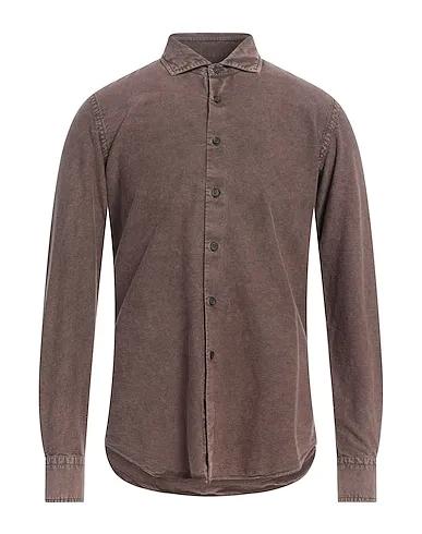 Brown Canvas Solid color shirt