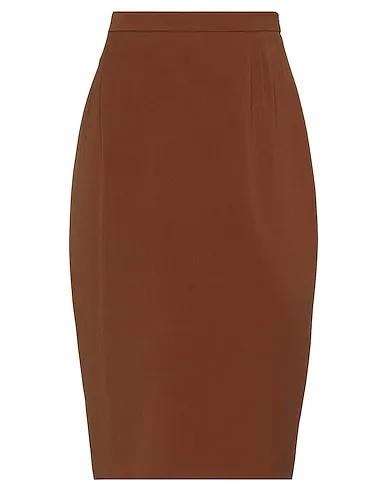 Brown Cool wool Midi skirt