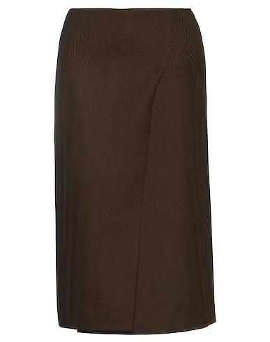 Brown Cool wool Midi skirt
