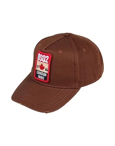 Brown Cotton twill Hat