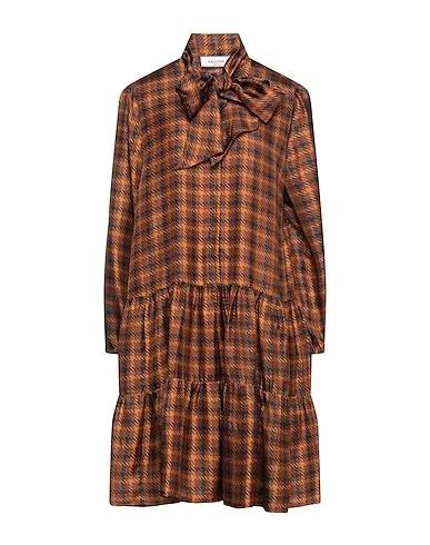 Brown Cotton twill Short dress