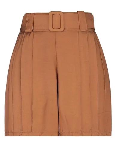 Brown Cotton twill Shorts & Bermuda