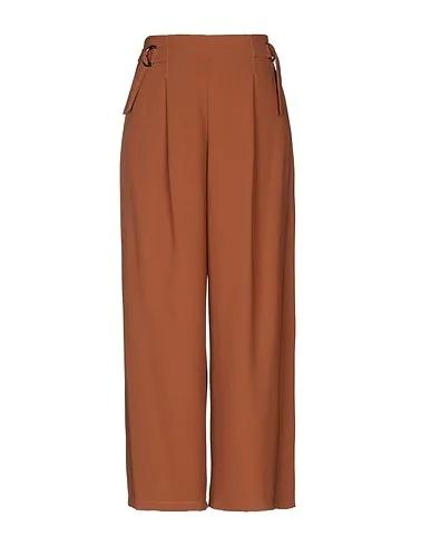 Brown Crêpe Casual pants