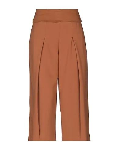Brown Crêpe Cropped pants & culottes