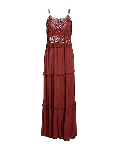 Brown Crêpe Long dress