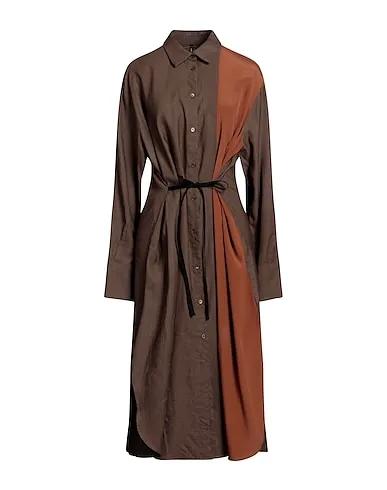 Brown Crêpe Long dress