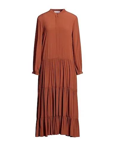 Brown Crêpe Midi dress