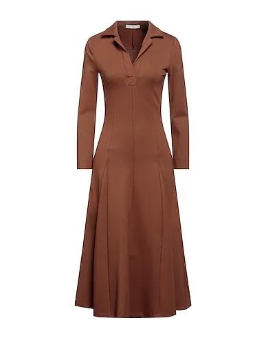 Brown Crêpe Midi dress