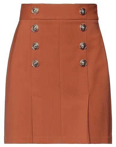 Brown Crêpe Mini skirt